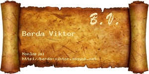 Berda Viktor névjegykártya